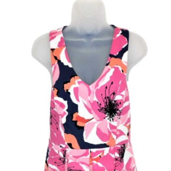 Trina Turk Marcia Fit and Flare Dress Size 8 Floral Pockets Colorful Girly - Picture 3 of 8